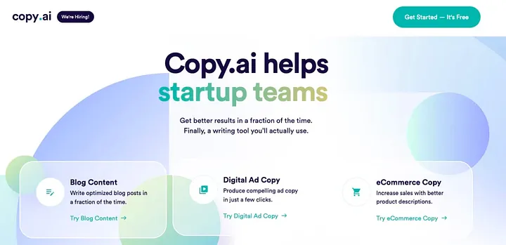 Copy.ai — هوش مصنوعی رایگان نویسنده متن